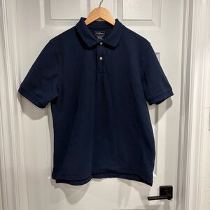 L.L. Bean Men's Navy Polo Short Sleeve Shirt Size Medium 100% Cotton